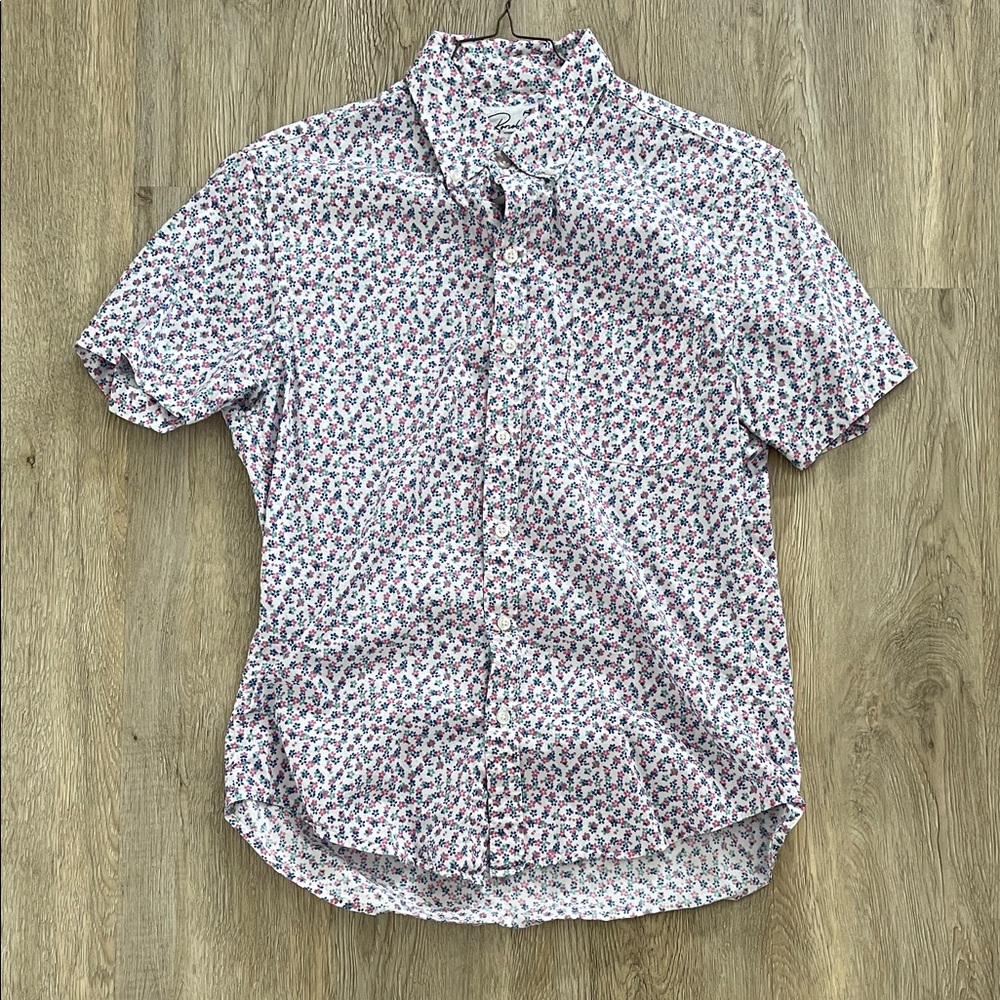Bonobos M Tailored fit Men's White and Blue Floral Shirt